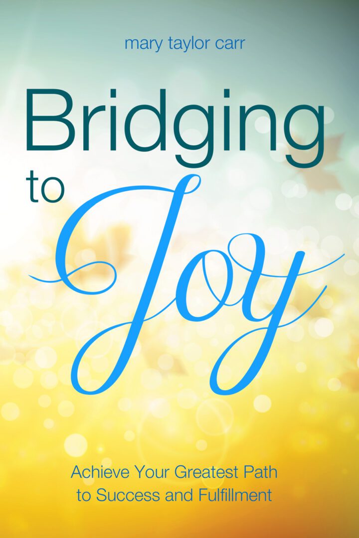 A book cover with the title of " bridging to joy ".