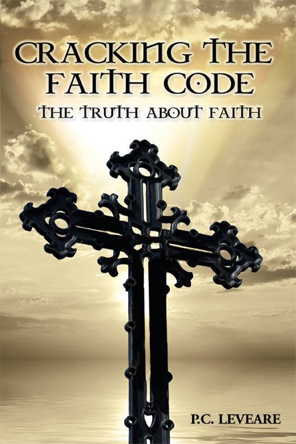 A cross with the words " faith code " on it.