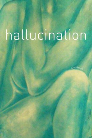 A green painting with the word hallucination written in white.