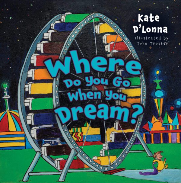 A picture book cover with a ferris wheel in the background.