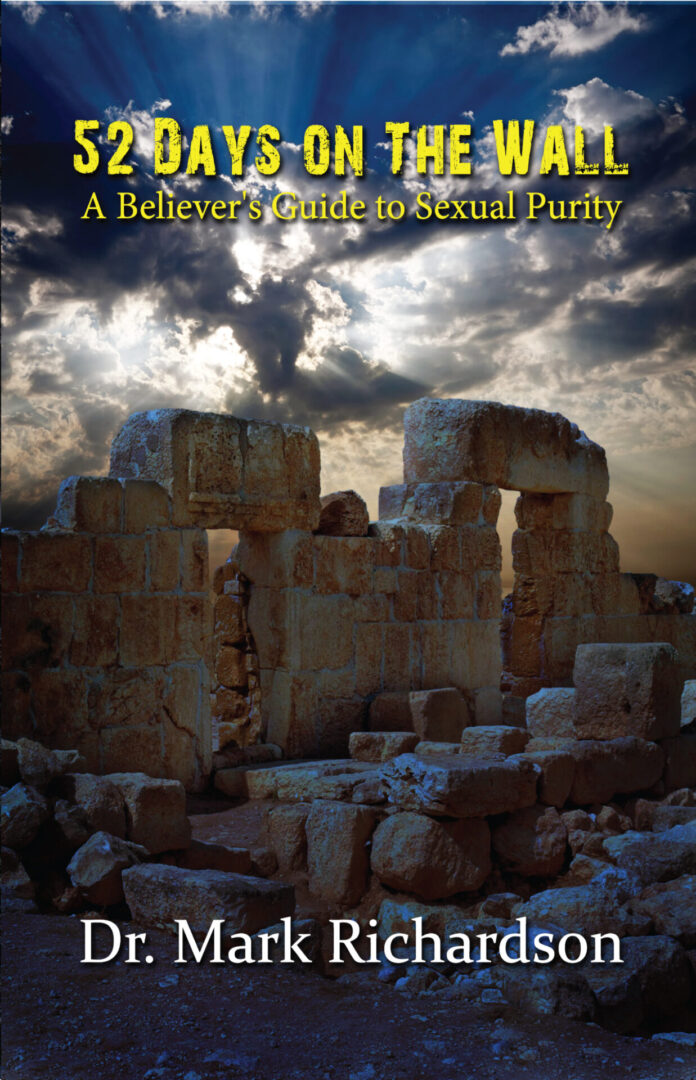 A book cover with an image of the sky and ruins.