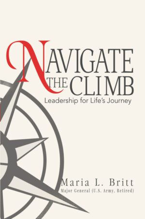 A book cover with a compass and the words " navigate the climb."