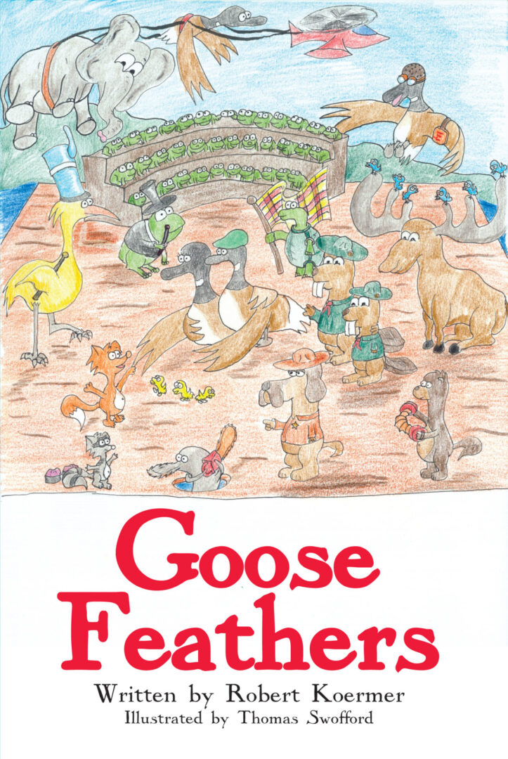 A book cover with an image of geese and other animals.