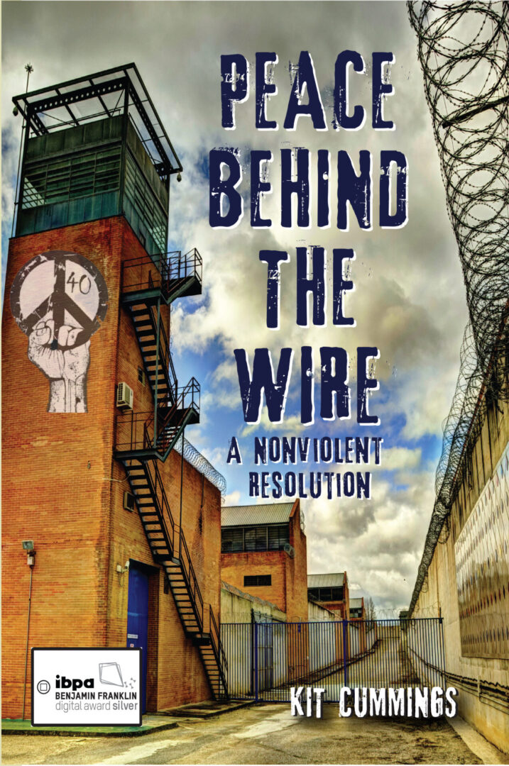 A book cover with a clock tower and graffiti.