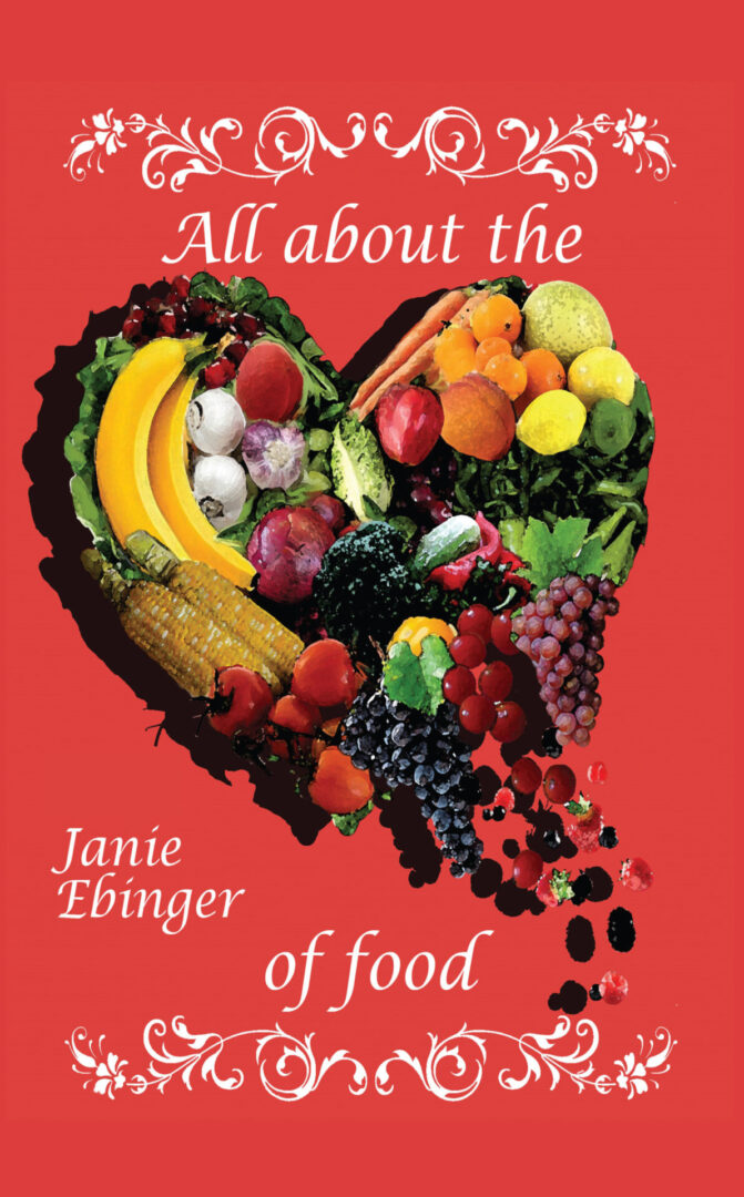 A book cover with an image of fruits and vegetables.
