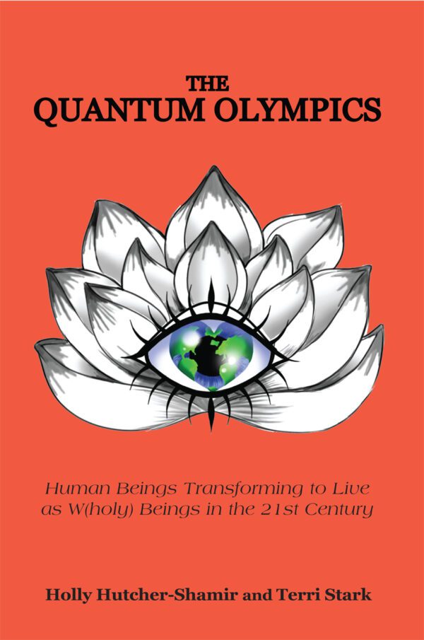 Book cover of 'The Quantum Olympics Performance Model Workbook' featuring a lotus flower with an eye in the center against a red background.