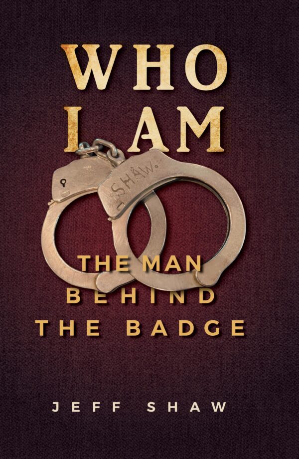 Book cover featuring handcuffs with the title 'Who I Am' by Jeff Shaw.