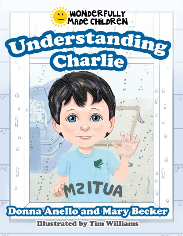 Cover of the product 'Understanding Charlie' featuring an illustration of a young boy with wide eyes placing his hand on a rain-streaked window.