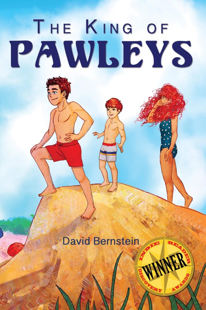 Illustration of three people on a beach with "The King of Pawleys" by David Bernstein, featuring a badge indicating an award.