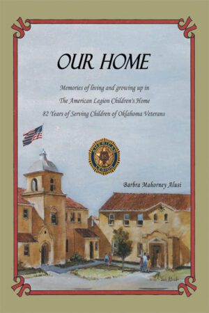 Cover of the product "Our Home" featuring an illustration of a traditional building with people outside and american flags.