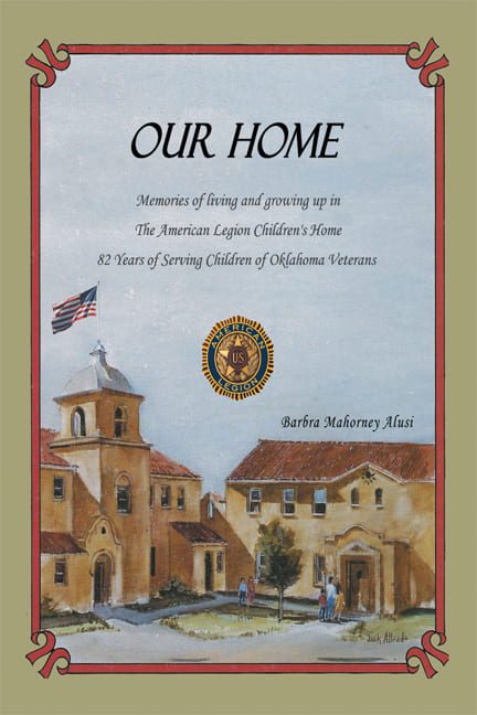 Cover of the product "Our Home" featuring an illustration of a traditional building with people outside and american flags.